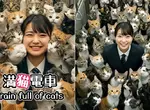貓奴幻想中的滿貓列車的模樣 AI生成影片這含貓量確實是超標惹