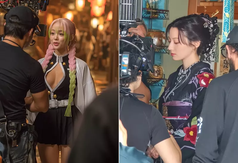 AI生成的《鬼滅之刃》真人版拍攝現場 這場邊劇組人員準備工作的模樣真的太像惹