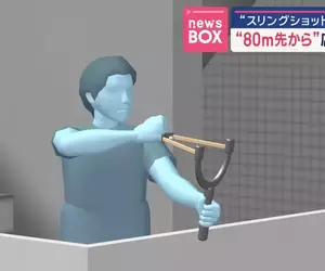 日本無職男子在高樓射擊彈弓 把對面街道機車店的強化玻璃當練習在打