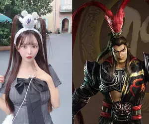 美少女《美鈴りか》在迪士尼玩的時候，因髮型太像「三國無雙」中的呂布反而引起注意