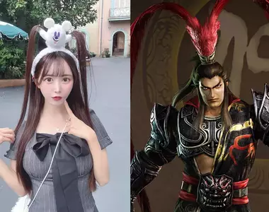 美少女《美鈴りか》在迪士尼玩的時候,因髮型太像「三國無雙」中的呂布反而引起注意