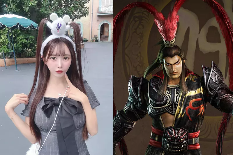 美少女《美鈴りか》在迪士尼玩的時候，因髮型太像「三國無雙」中的呂布反而引起注意