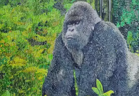 墨西哥藝術家《Edgar Zepeda Diaz》用「掃帚草」所創作的貼畫作品