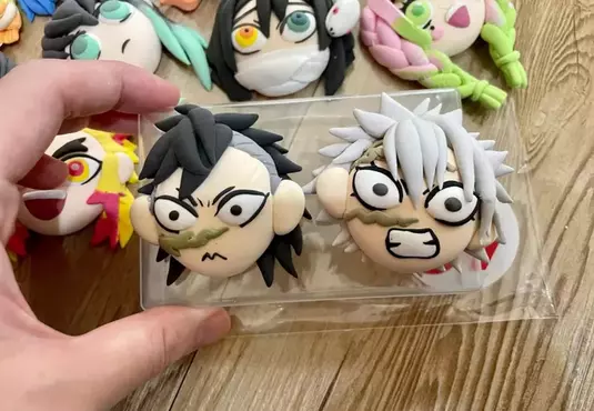 用黏土捏製出來的「鬼滅之刃」角色 因為造型可愛PO到網路上後引起眾多網友的注意與喜歡