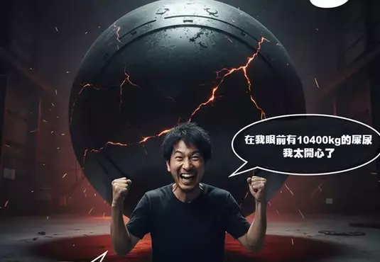 因眼前一光景腦洞大開的網友，幻想裝著10400kg屎尿的桶灌爆炸，想著會以非常了不起的方式死翹翹就覺得超屌