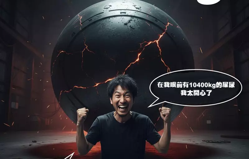 因眼前一光景腦洞大開的網友，幻想裝著10400kg屎尿的桶灌爆炸，想著會以非常了不起的方式死翹翹就覺得超屌