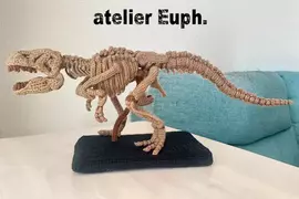 用毛線編織出來的《暴龍骨骼標本玩偶》這確定不是博物館的展品嗎？