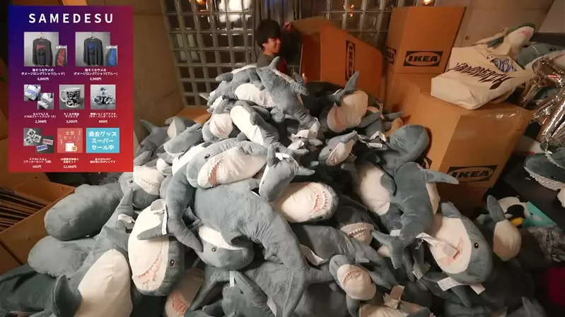 被《IKEA鯊魚》淹沒的房間 讚數達標就買一隻玩偶結果開箱直播就把房間堆滿了