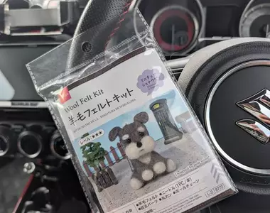 網友從大創買來《羊毛氈雪納瑞》想說嘗試一下，結果完成品朝著意想不到的地方發展