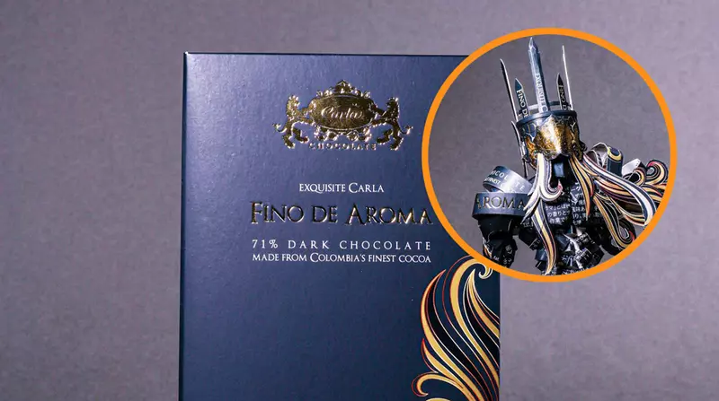 【零食包裝紙雕達人】最新作品 將黑巧克力包裝盒做出了精緻的造型