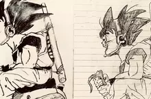 9歲兒子與曾經9歲的自己所畫過的悟空 大家都被這奇蹟般地同步性給打動惹