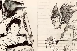 9歲兒子與曾經9歲的自己所畫過的悟空 大家都被這奇蹟般地同步性給打動惹