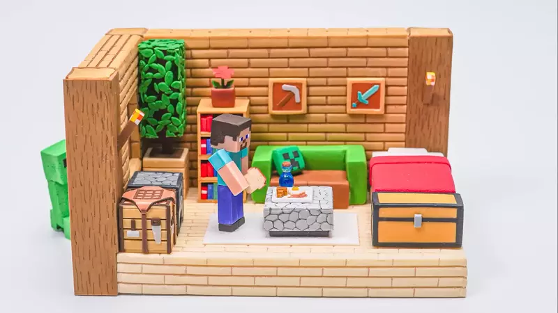 網友利用黏土製作《麥塊風格》場景模型 完美重現遊戲畫面讓人看了直呼「超感動」