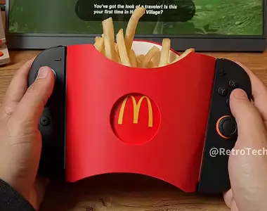 Switch2趣味周邊《薯條盒手把架》邊玩邊吃才是一種真正的享受