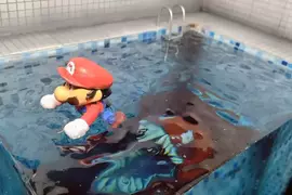 超級瑪莉歐場景製作 因為對遊戲裡的鰻魚產生巨大陰影而創作的作品