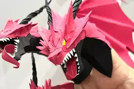 網友創作《手指火龍》可遊玩的紙藝術作品 三頭龍首的造型真的是相當霸氣