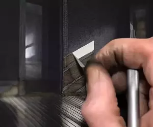 鋼筆墨水藝術家《Taylor Mazer》一手獨特的手撕膠帶創造繪畫作品光影技法超厲害