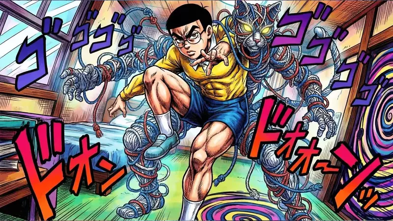 網友AI創作《哆啦A夢世界JOJO化》將角色與「JOJO的奇妙冒險」替身設定做結合