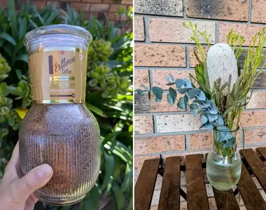 網友分享《設計初衷就可以當成花瓶》即溶咖啡罐 因獨特的設計以及再利用性在網上引起關注