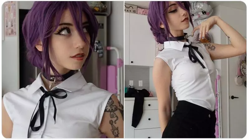 美國22歲女孩Cos《鏈鋸人》蕾潔 還原該角色獨特的氣質