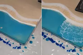 用手工樹脂做出海浪效果，土耳其工作室《MenecWood》精心打造的個性化訂製作品