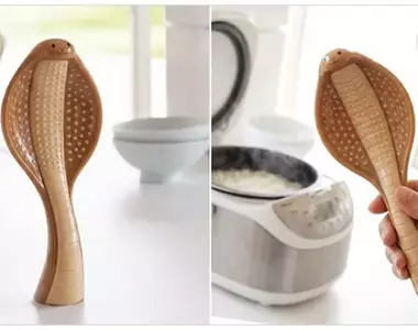 日本設計師「石川和也」最新發想！超療癒《眼鏡蛇飯勺》這我們來看不就是「飯匙倩」嗎？諧音梗大好❤