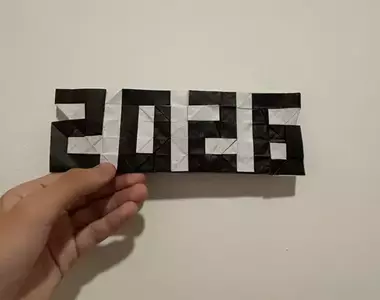 僅用一張紙做出來的《2026數字摺紙作品》網友看完後驚呼這達人實力有點強