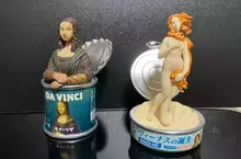 扭蛋商品《美術罐》打開罐頭呈現「蒙娜麗莎的微笑」、「維納斯的誕生」、「拾穗」、「吶喊」、「神奈川沖浪裏」經典藝術品的方式超有趣