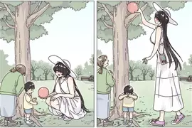 《話題兩格漫畫》日漫和美漫的讀者解釋大不同 這位大姊姊究竟是好人還是壞人？