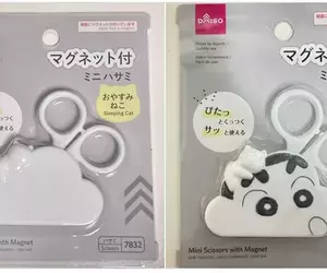 網友覺得大創的迷你剪刀太像《蠟筆小新》拿筆畫上輪廓後果然有像！？