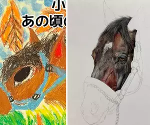 14年前後畫畫技術的差異 小學二年級畫的馬跟現在畫出來的馬before和after對比