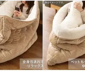 日本宜得利話題商品《包覆式全身毛毯》這遠看不就是豆皮壽司或熱壓吐司的概念嗎(誤)