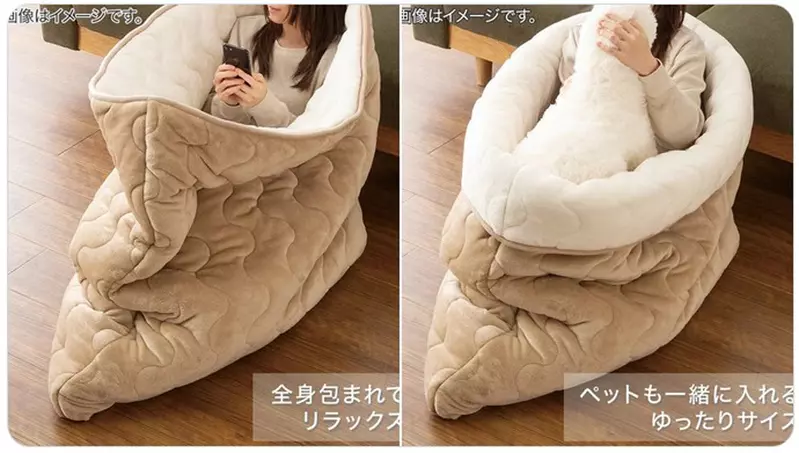 日本宜得利話題商品《包覆式全身毛毯》這遠看不就是豆皮壽司或熱壓吐司的概念嗎(誤)