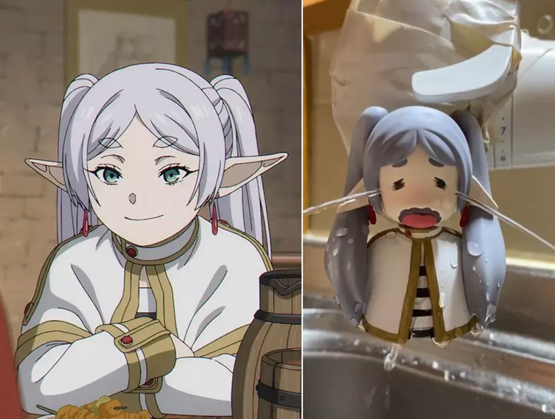 《葬送的芙莉蓮》嚎啕大哭三天三夜的水龍頭，只能說完全把動畫的神韻給詮釋出來惹