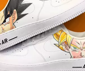 彩繪球鞋藝術家創作七龍珠球鞋 在「Air force 1」上面畫上悟空超級帥氣