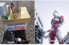 網友分享《超人力霸王》利用小道具由下往上拍的方式，可以讓模型玩具變得逼真又巨大