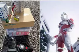 網友分享《超人力霸王》利用小道具由下往上拍的方式，可以讓模型玩具變得逼真又巨大
