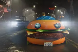 惡搞MOD《惡靈古堡 安魂曲》粉絲自製里昂半裸開著海綿寶寶漢堡車，以及總監宣布新劇情資料片開發中