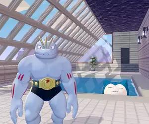 網友遊玩《Pokémon Pokopia》為了感受度假的氛圍，所以做了「那個泳池」讓寶可夢好蒿爽爽