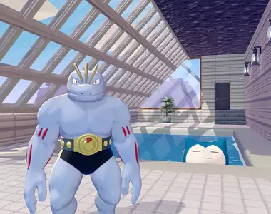 網友遊玩《Pokémon Pokopia》為了感受度假的氛圍，所以做了「那個泳池」讓寶可夢好蒿爽爽