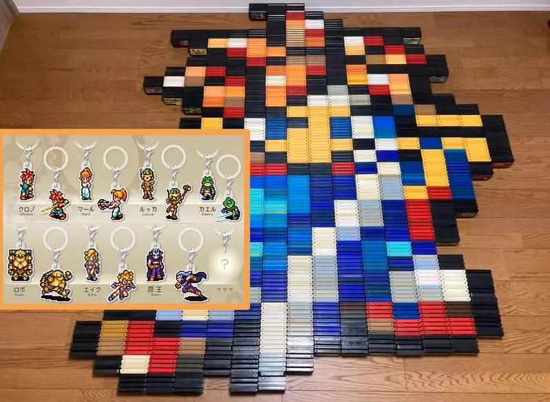 網友用1468個任天堂卡帶排出《超時空之鑰》主角克羅諾，另外角色扭蛋共15種款式，3月27日開始發售中