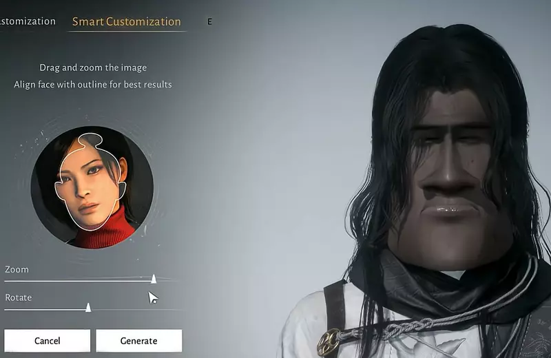 網友遊玩《燕雲十六聲》上傳圖片捏臉功能，看看用ADA的模樣生成的少東家長怎樣？