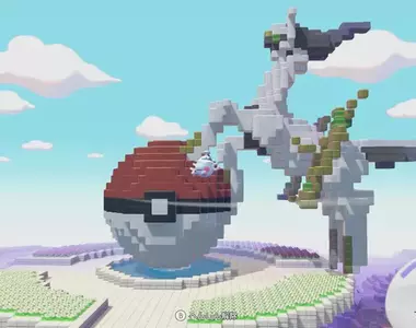 《Pokémon Pokopia》狂熱玩家打造「阿爾宙斯中央廣場」，耗費20小時所完成的作品