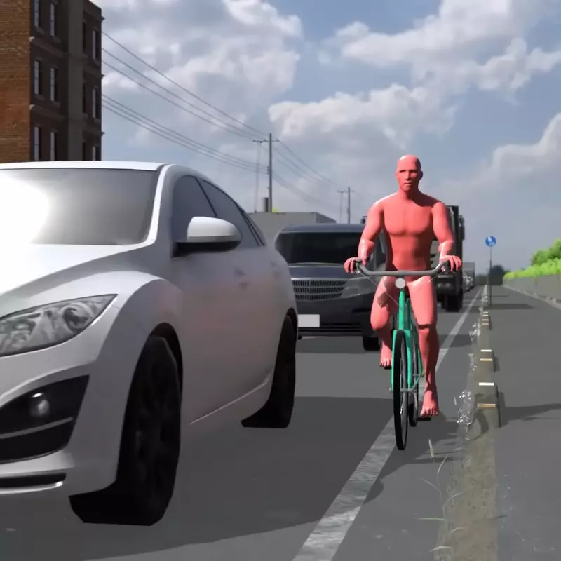 空想發明系列《腳踏車變薄機》一套裝置解決你騎單車在馬路上顯得太礙事的問題