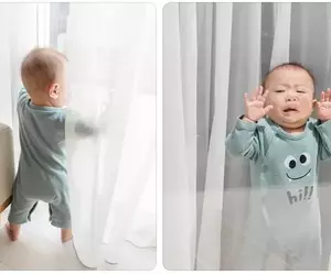 母親捕捉零歲兒眺望窗外場景 從另一側來看畫面超超爆笑