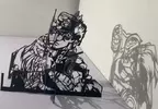 網友製作的《JOJO的奇妙冒險》空條承太郎結合白金之星的紙雕光影藝術
