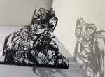 網友製作的《JOJO的奇妙冒險》空條承太郎結合白金之星的紙雕光影藝術