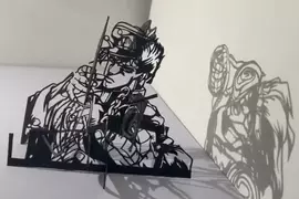 網友製作的《JOJO的奇妙冒險》空條承太郎結合白金之星的紙雕光影藝術