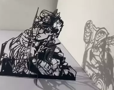 網友製作的《JOJO的奇妙冒險》空條承太郎結合白金之星的紙雕光影藝術