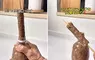像機器塑形一樣的《肉條棒》製作方式，使用空的寶特瓶+品客就可以輕鬆完成的美食小點心